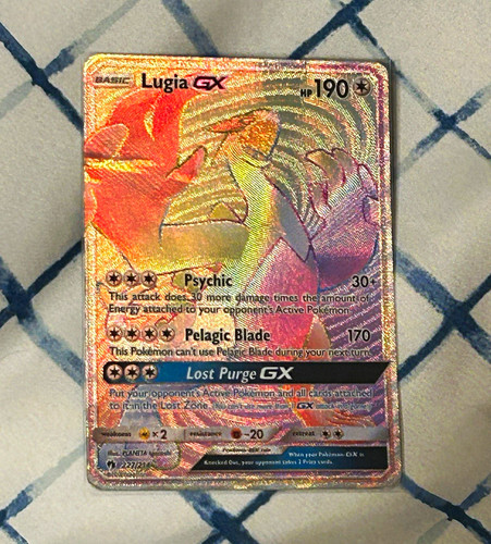 SM Lost Thunder Lugia GX 227/214 Secret Rare Full Art Holo GX Pokemon TCG