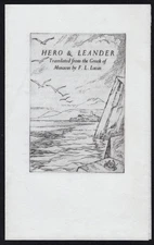Hero & Leander Golden Cockerel Press Prospectus Engraved Buckland-Wright 1949