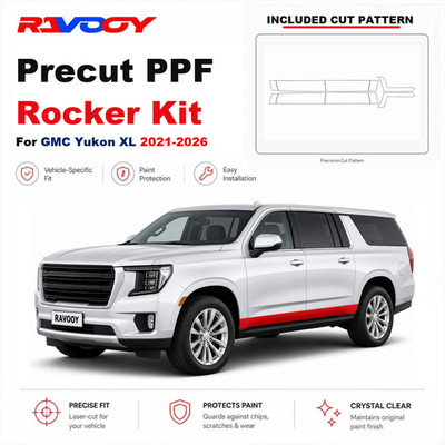Precut PPF Rocker Panel Kit Clear Bra 8.5mil TPU For 2021-2026 GMC Yukon XL