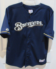 VTG Milwaukee Brewers MLB Baseball Jersey boy's XL Majestic Rickie Weeks sewn