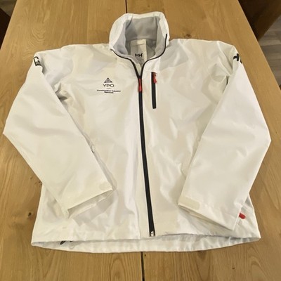 Helly Hansen Women s Size Medium Crew Midlayer Jacket 2.0 White Hooded Ski Snow*