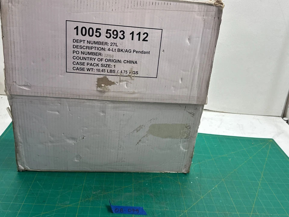 Vintage Monteaux 4 Light Black Color Pendant with Antique Gold Finish - Image 3 of 4