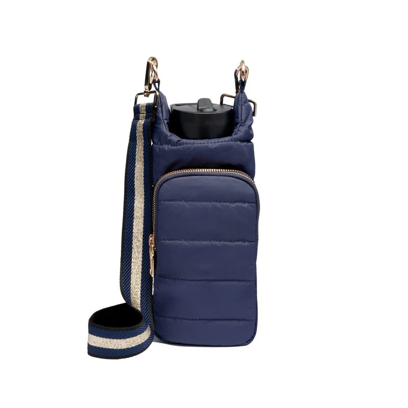 Wanderfull Puffer Crossbody 32 oz Water Bottle Carrier Bag 2 Pockets