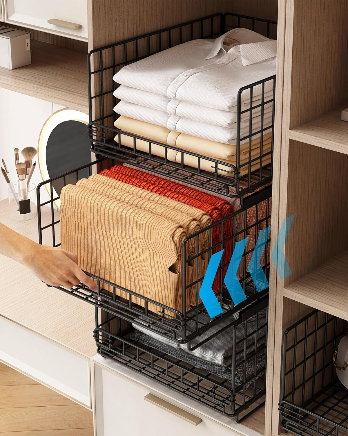 UMDONX 3 Pack Pull out Wardrobe Storage Organiser Drawer (new without box)