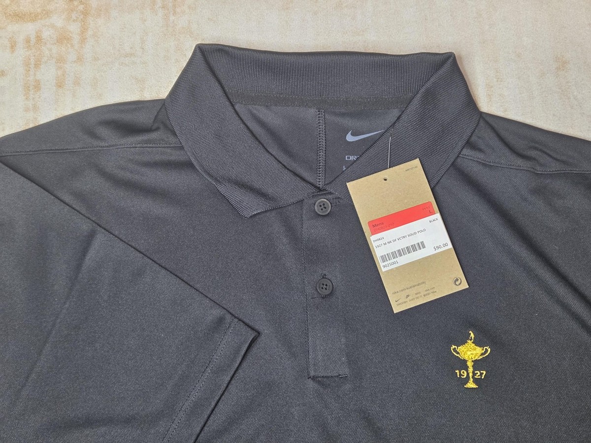 Nike Dri-FIT Polo Shirt Mens Large Black 1927 Trophy Victory Golf