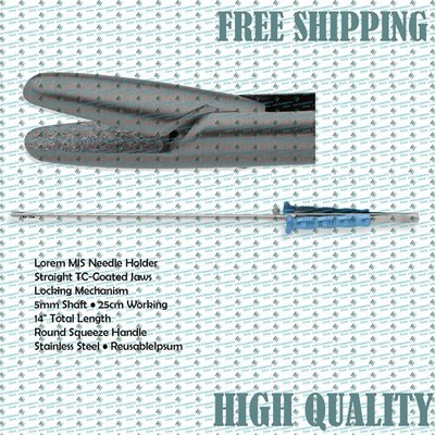 MIS Needle Holder | Straight TC Jaws, Locking, 5mm Shaft, 25cm Working, 14''