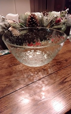 Princess House Fantasia 10.5'' Large Crystal Salad Serving Bowl, #567