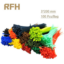 3 200Mm Self-Locking Nylon Cable Ties 8 Inch 100PCS Plastic Zip Tie Binding Wrap
