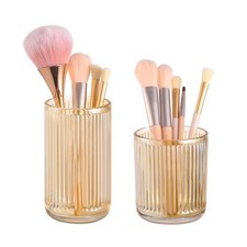 Makeup Brush Holder Organizer, Crystal Glass Makeup Brushes Storage Holder, V...