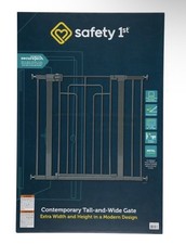Safety 1st Contemporary Tall-and-Wide Gate, Grey, Gate For Kids And Animals.
