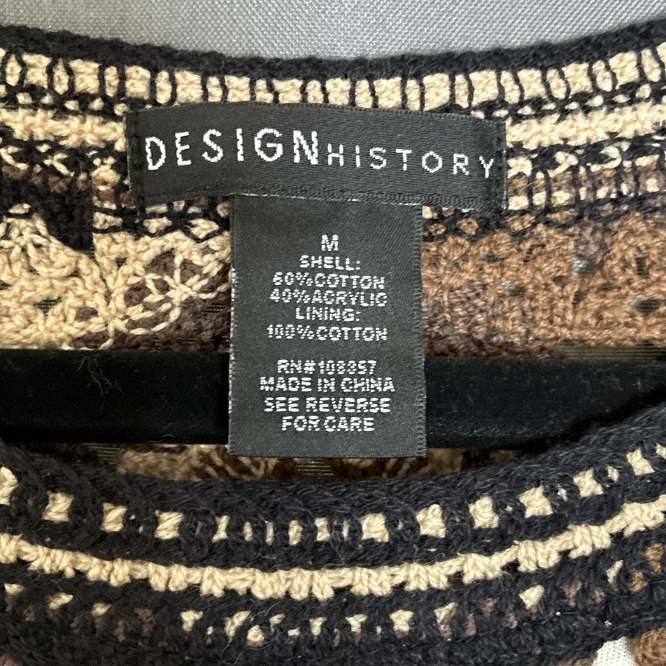 Top Tejido Cuadrado Crochet Granny Historia Diseño Mediano Marrón Multi Hippie Boho Arte Foto 2 de 4