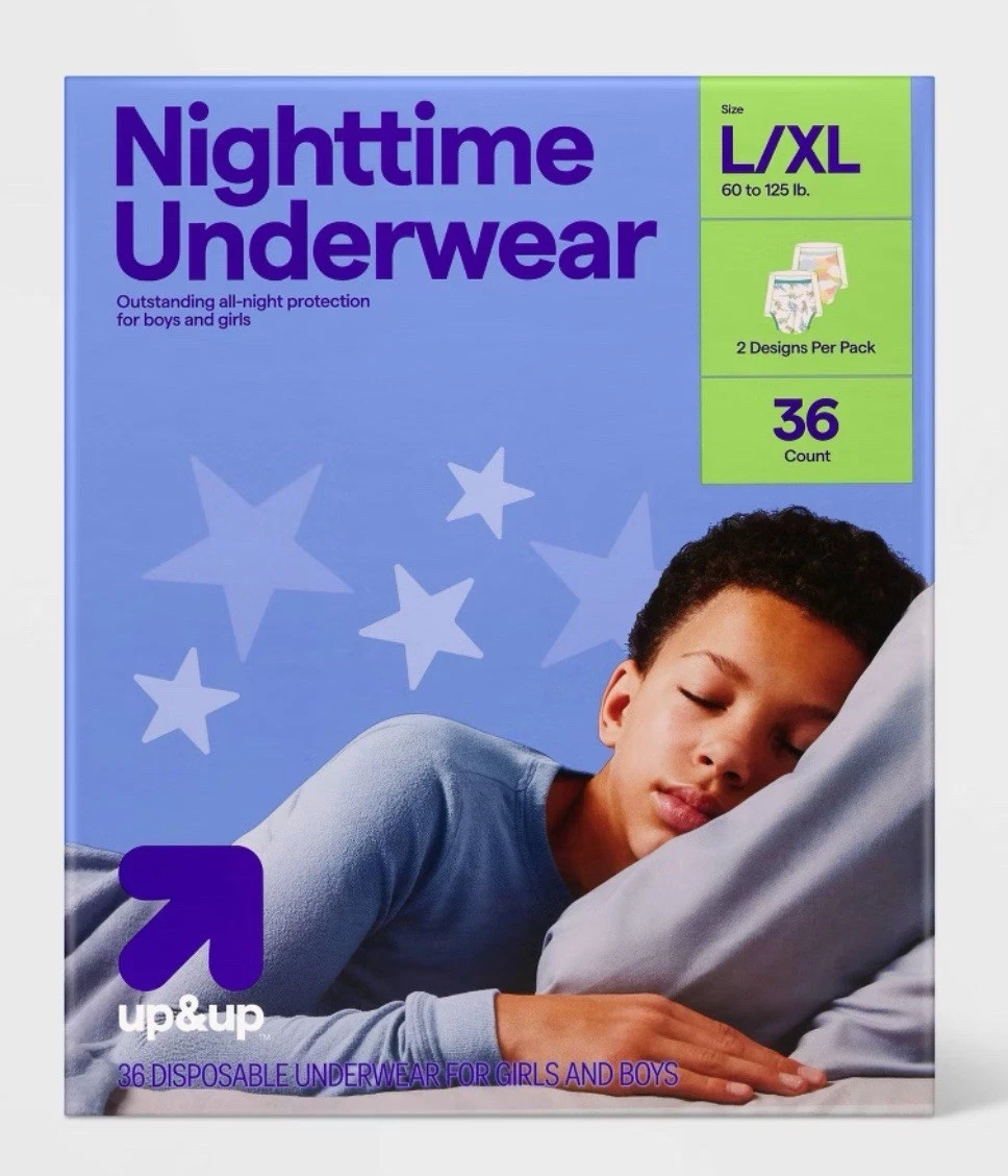 😴 Up And Up Comfort Fit Boys Disposable Nighttime Underwear Size L/XL 36 Ct.