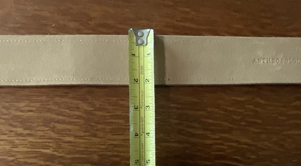 Cinturón Anthropologie 100 % gamuza genuina cedro, talla L, hebilla de latón y guardián nuevo con etiquetas Foto 4 de 4