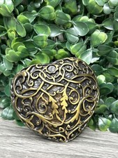 Vintage Heart Belt Buckle Gold Tone Scrollwork Floral Design 2.5 No Brand