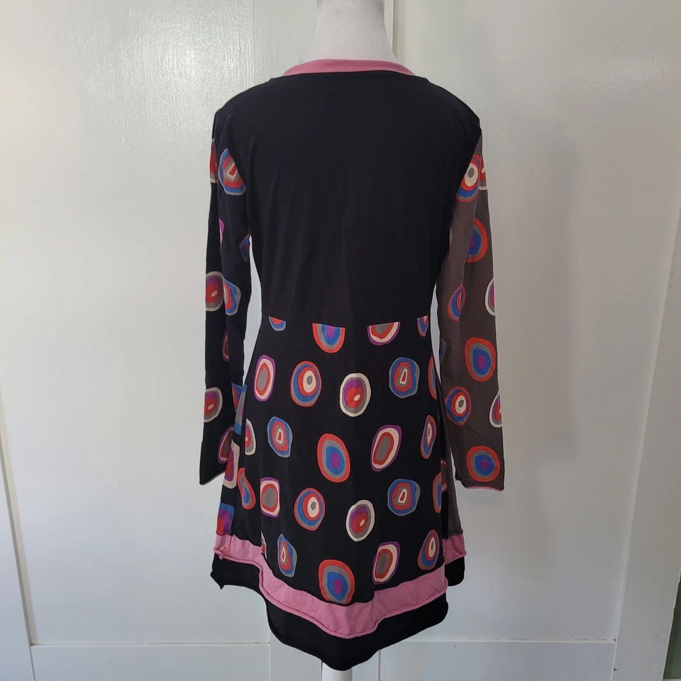 Juicy Couture размер L смешанные печати ретро Джерси длинным рукавом платье 2000s Y2K - Изображение 3 из 4