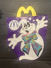 Vintage 1990 McDonald's Halloween Treat Bag Boo Bag Ghost Great Condition