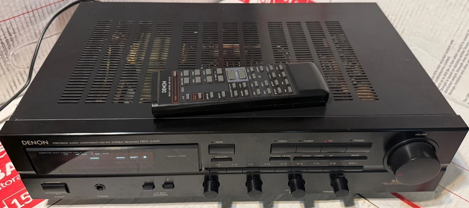 VINTAGE DENON DRA-345R 2 CHAN HiFi STEREO A/V RECEIVER AMPLIFIER MADE IN JAPAN-! - Image 3 of 4