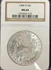 1904-O Morgan Silver Dollar NGC MS 64 Certified - New Orleans Mint