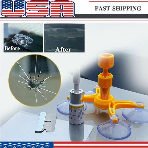 Windshield Repair Kit Quick Fix Car Wind Glass Bullseye Rock Chip Crack Star