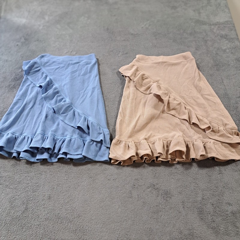 Bundle of 2 Teela Ruffled Mini Skirts Girls Size 12 Casual Elastic Waist Pull On