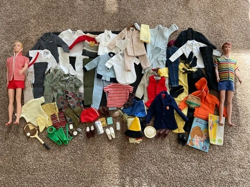 Early 1960 vintage collection of Ken, Allan dolls, outfits, lots of accessories.