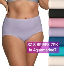 SZ 8 Fruit of the Loom SIGNATURE BRIEFS 7PK 100% Cotton in Aquamarine7 + Gift