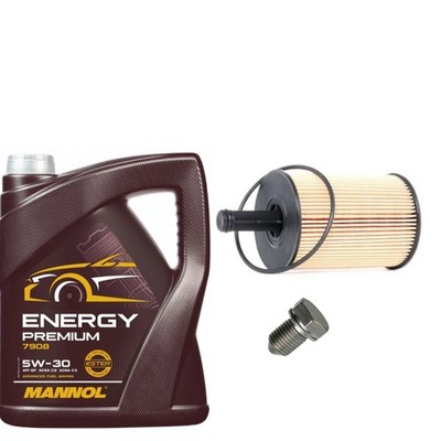 5L MANNOL 7908 & FILTER OIL CHANGE SERVICE KIT FOR AUDI A3 1.9 2.0 TDI 2004-13