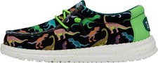 HEY DUDE Wally Youth Dino Slip-On Shoe Toddler Size Black/Lime