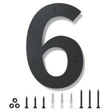 12 Inch Modern Floating House Number Sign for Outside, Black Metal House Numb...