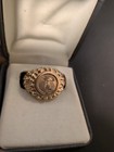 Without Stone LADY LIBERTY COIN Women's Lab Created Ring 14k Yellow Gold Plated  — photo 2