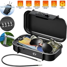 Portable Security Money Box Fire Proof Lock Safe Storage Cash Gun Jewelry Safety