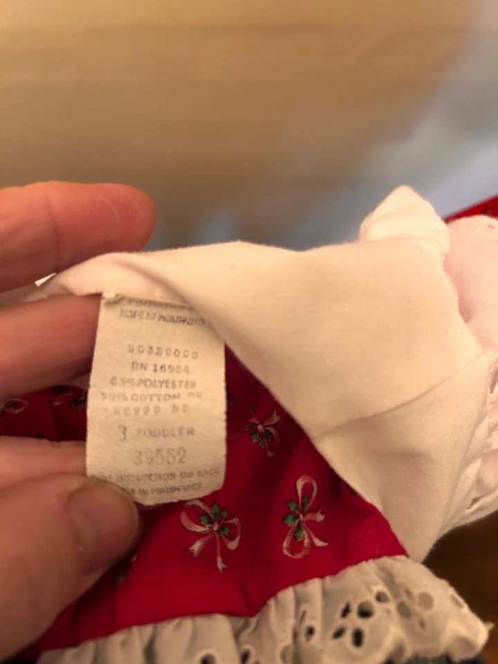 Niñas 3T Vestido de Vacaciones Jersey y Delantal Conjunto de Cinco Piezas Foto 4 de 4