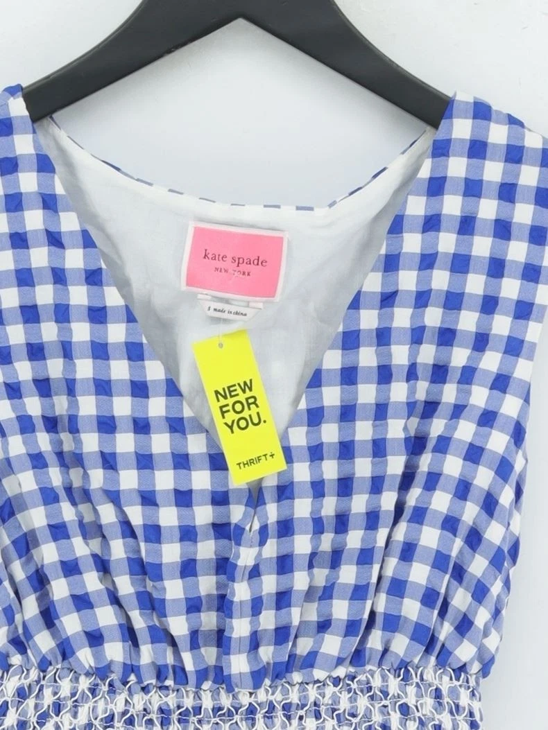 Abito midi donna Kate Spade S blu cotone con poliestere linea A