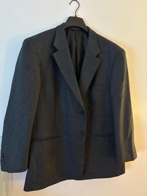 Bergamo New York Men's 2XL Gray Wool Blazer Single-Breasted Jacket