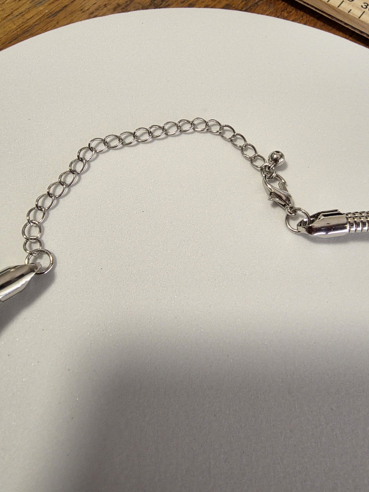 Bold statement double layered silver toned snake … - image 4