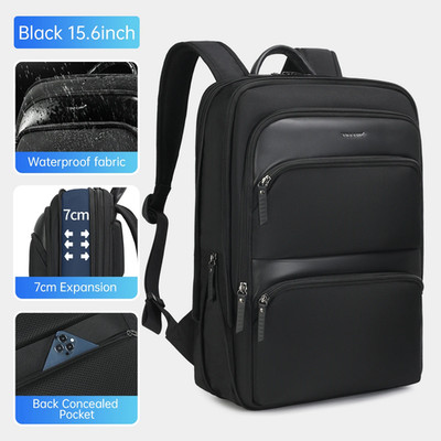 Expandable Backpack Men Thin Bags for Men Travel Backpack Waterproof Male 15.6In
