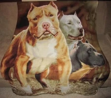 New Pitbull Terrier Soft Fleece Throw Gift Blanket Pit Bull Lover Dog Photo Warm