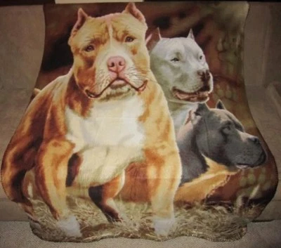 New Pitbull Terrier Soft Fleece Throw Gift Blanket Pit Bull Lover Dog Photo Warm