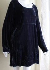 CMC COLOR ME COTTON Sz XL Gray Velvet Art Poet Long Tunic Shirt Top Exquisite