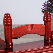 Chinese Fan Decorative Stand Handy Fan Display Holder Bamboo Folding Dull-Red 