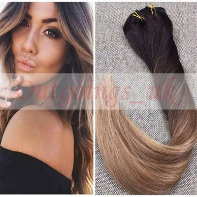 Honey Blonde Ombre Balayage Clip In Remy Human Hair Extensions