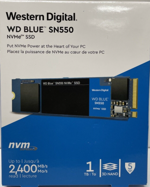 Western Digital Blue Sn550 1tb 3d TLC PC NVMe SSD for sale online 