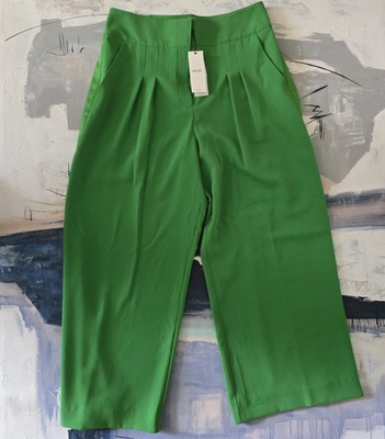 NWT ME + EM Wide Pleated Trouser Sz Uk 14 US 10, Island Green NEW 