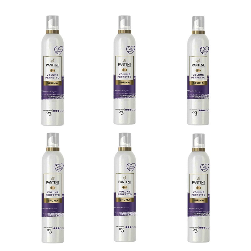 6pz Pantene PRO-V VOLUME PERFETTO Spuma per capelli con biotina Ferragni 200ml