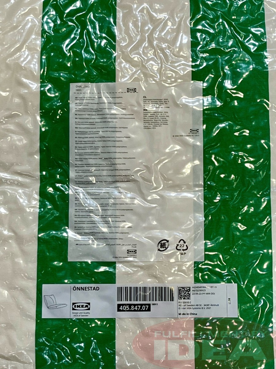 Brand New IKEA ONNESTAD Cushion Set ONLY for Armchair Green/White