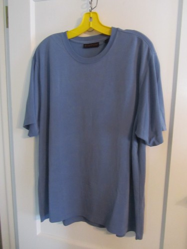 Vintage Metropolitan Lord & Taylor Mens Royal Blue Rayon/Poly T-shirt XL - Picture 4 of 4
