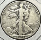 Nice Scarce 1938 D US Walking Liberty Half Dollar 50c Key Date Low Mintage