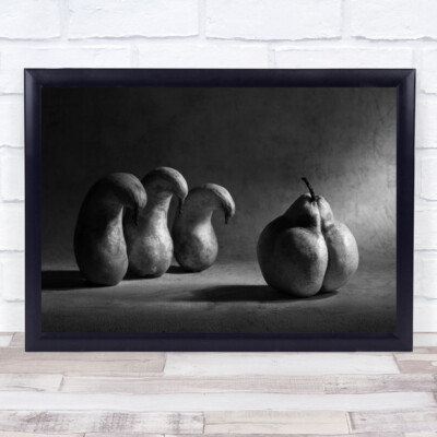 The Strict Boss Pear Pears B&W Bow Bowing Emperor King Wall Art Print