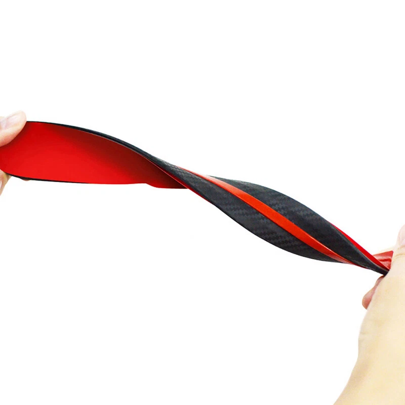 Tiras anticolisión de fibra de carbono para parachoques delantero y trasero de auto 4 piezas Foto 2 de 4