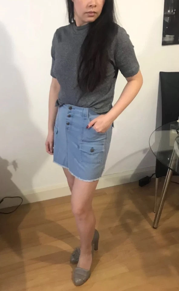 Dorothy Perkins Button Up Mini Skirt Vintage Retro Y2K 90s 2000 Levi Sty — 第 4/4 张图片